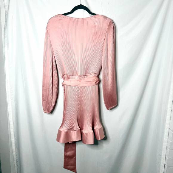 NEW with tags Women's Milly Pink Liv Satin Pleated Mini Dress Size 6 - Picture 3 of 8